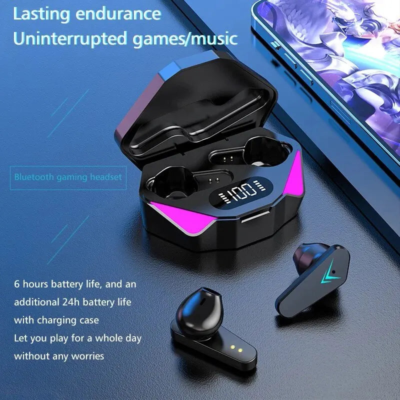 X15 TWS Sem Fio Bluetooth Headset, Display LED Gamer Earbuds com Microfone, Ausc