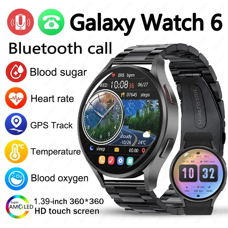 Relógio inteligente com GPS Track para Samsung Galaxy, Amoled, sempre Display,